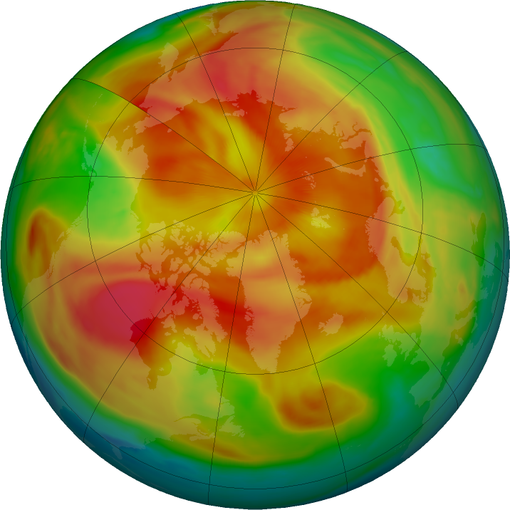 Arctic ozone map for 27 March 2023